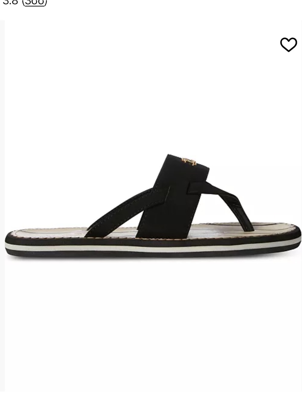 Lauren Ralph Lauren Black and Cream Striped Logo Thong Sandals - Picture 2 of 4